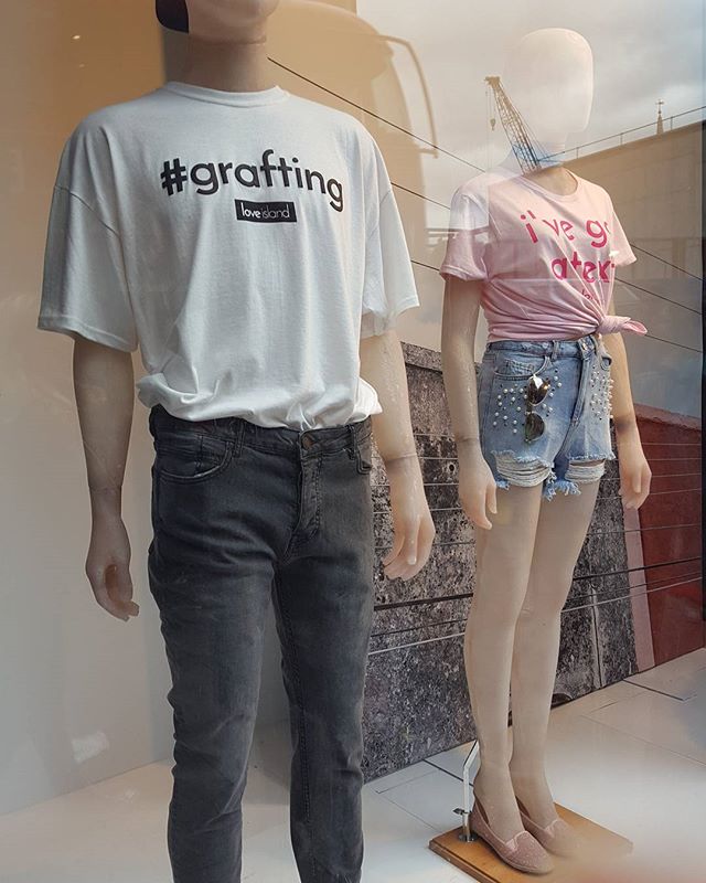 Love Island seems to be everyone's guilty pleasure @LoveIsland
Even tshirts in windows Would you wear it?