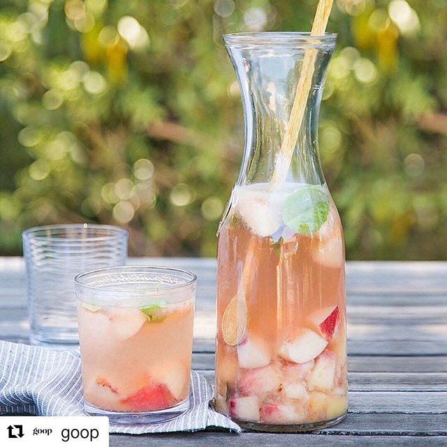 Love this healthy no sugar added Sangria recipe with Rose wine.

Using a qood quality rose wine, add sliced  peaches, nectarines and basil.
I think you could also add some fizzy mineral water too if you wished.
What a great alternative version to the traditional Sangria for a Summer evening drink.