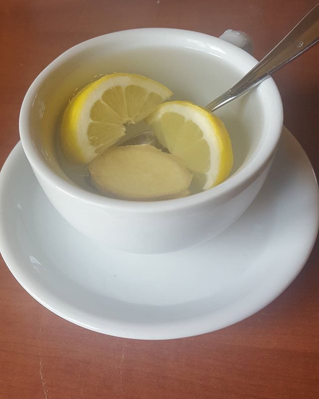 Lemon and ginger in hot water to start the day.

If you're adding Manuka or raw honey, make sure the water is warm,  not boiling or too hot as it changes the healing properties of the raw honey.
Ginger is great to help reduce inflammation and lemon is a blood purifier, cleanser and can strengthen the immune system.