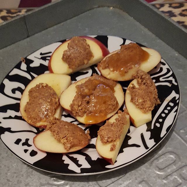 When you fancy a healthy snack that's sweet but not sugary.

Apple slices with almond butter and a dribble of Manuka honey.
Eating a protein ilike nut butter  together with an apple can help your body not have a sugar high and low from the fruit.