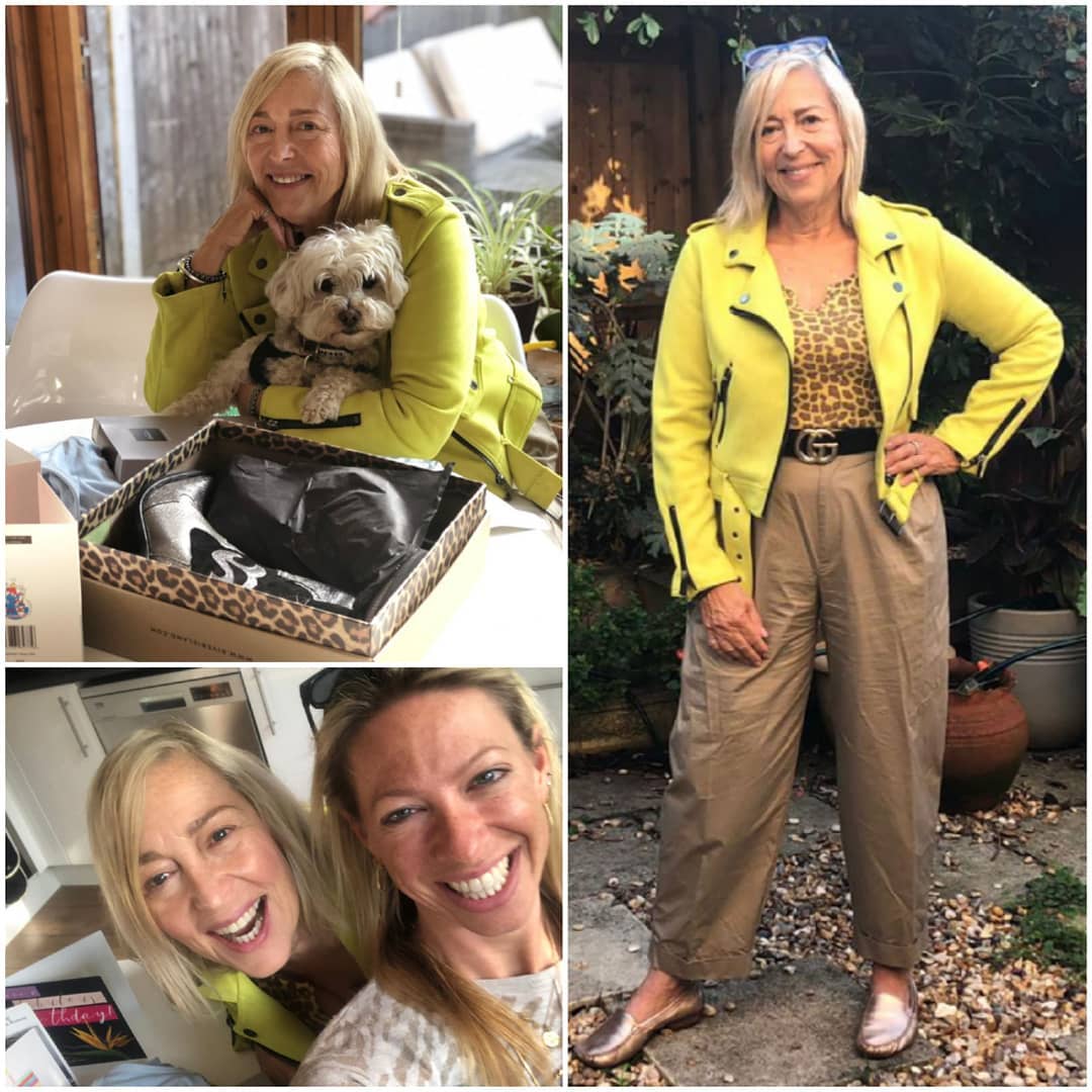 Birthday girl.
.
Morning present opening with daughter Bella.
.
Love my @riverisland pewter snakeskin cowboy boots prezzy 
from @bellacampbell1 
Thank you .
Lovely day today. 
Lunch with Martine @mmmanagement 
@lafamiglia.sw10
Thank you to my fave restaurant .
Looking forward to dinner later with @rory_photo and @shancrgn and @bellacampbell1 @ivychelsgarden .