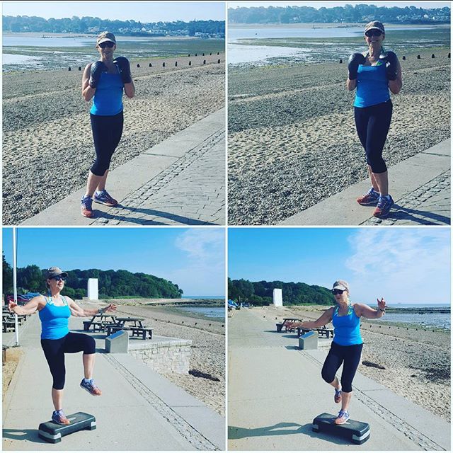 An early morning workout on the beach gives a positive and uplifting start to the day. HIIT 121 personal training with boxing, squats and lunges engaging the core and glutes throughout.