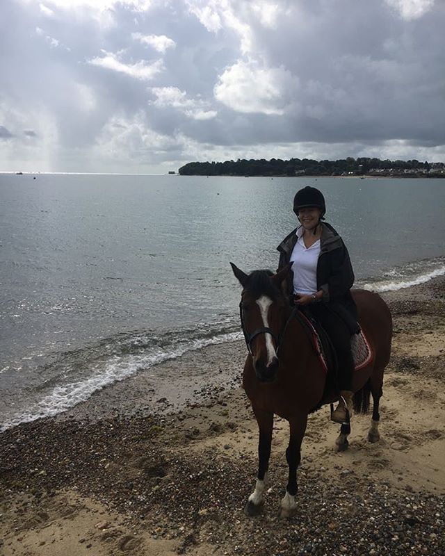 Horseriding on the beach before a late breakfast and dogwalk