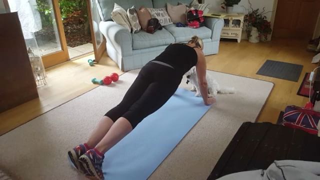 20 secs plank hold
Today's fitness. 
Tryig to keep body line as straight as possible, engaging core and glutes. Can't hold for long as lack of strength in damaged shoulder rotator cuff which is still being treeated by physio to strengthen surrounding support muscles. Its taking a long time.

#