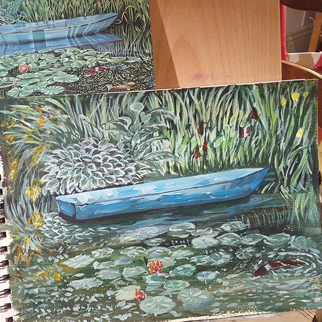 2nd acrylic paints artwork on my rest and recuperation weekend
With thanks to Monet for the inspo.