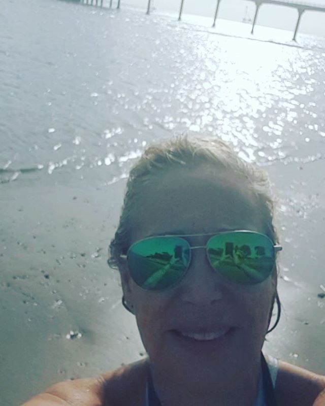 Early morning beach walk and swim with @misslucy_lou .

Bembridge, Isle of Wight but it could be anywhere in the Mediterranean today. .
.
.
.
.
.