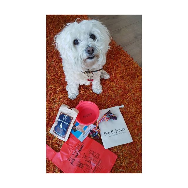 Thank you to @thepetspyjamas for my goody bag for taking part in the best Rescue dog competition @thehurlinghamclub .
.
.
.
x